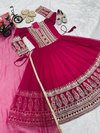 OC 196 Heavy Faux Georgette With Embroidery Siqunce Work Gown With Dupatta Bulk Orders In India